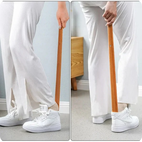 StepNord™ – Elegant Vägghängt Skohorn i Trä