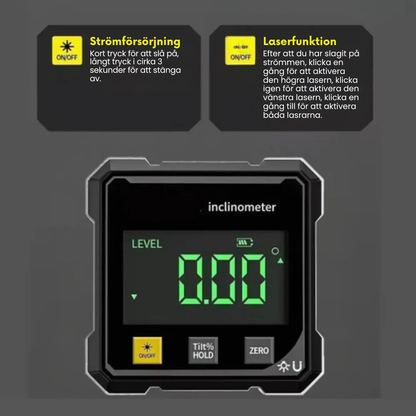 NordAngle™ ProLaser – Digital Magnetisk Vinkelmätare i Aluminium